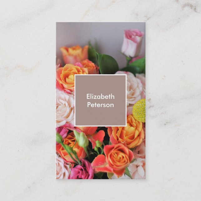 Business card with flower background (Front)