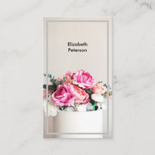 Business card with flower background