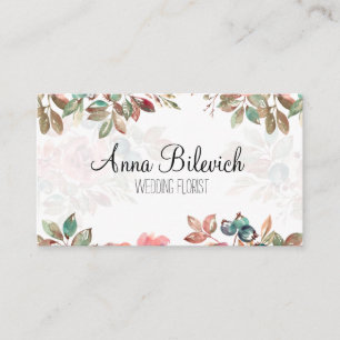 business card with flowers