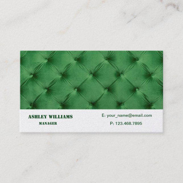 Business Card with green capitone (Front)
