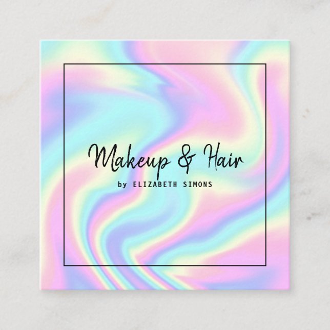 Business card with holographic texture. (Front)