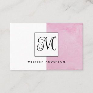 Business card with monogram and background.