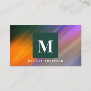 Business card with monogram and background.