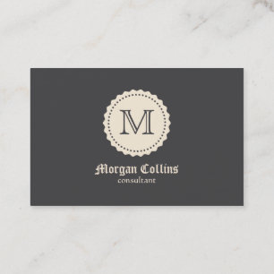 Business card with monogram and seal
