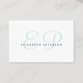 Business card with monogram in simple style.