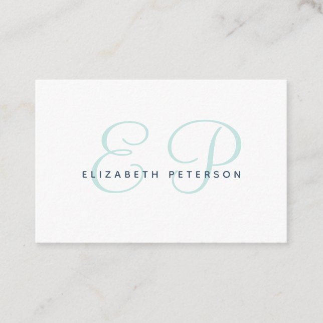 Business card with monogram in simple style. (Front)