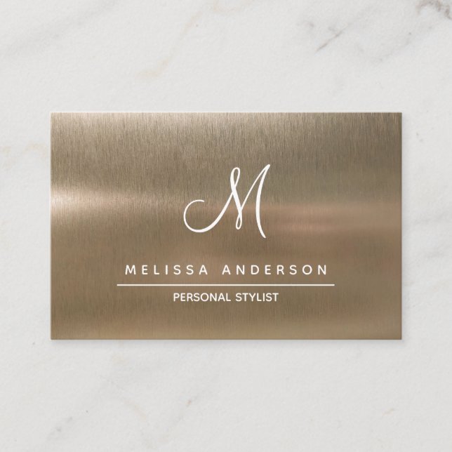 Business card with monogram in simple style. (Front)