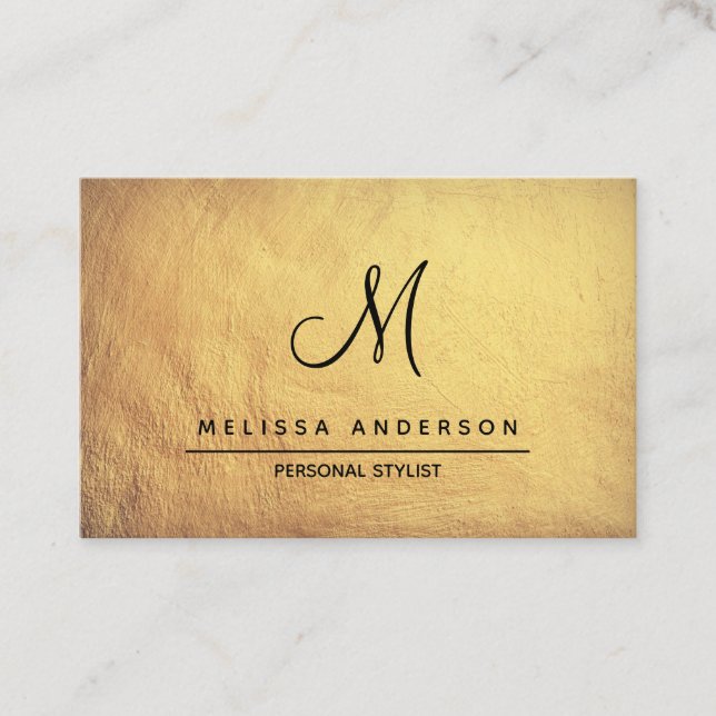 Business card with monogram in simple style. (Front)