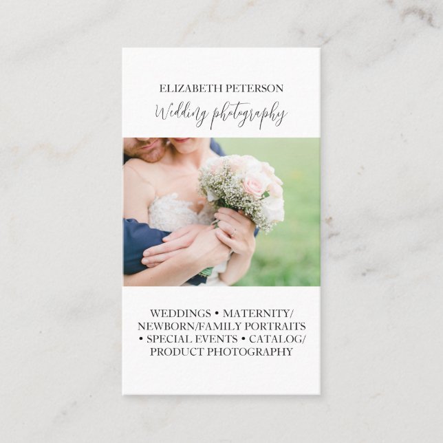 Business card with photo background. (Front)