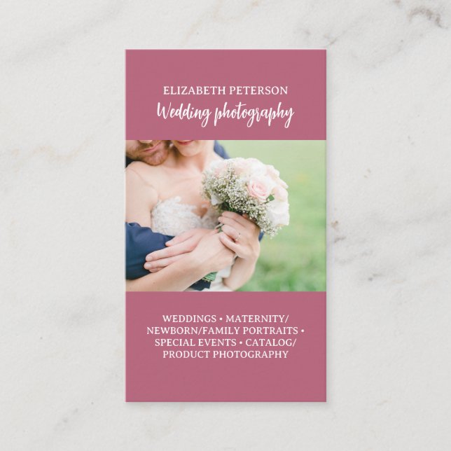 Business card with photo background. (Front)