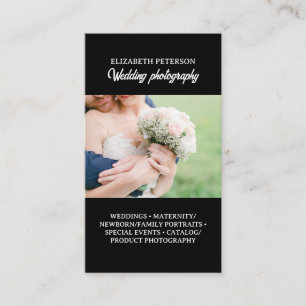 Business card with photo background.