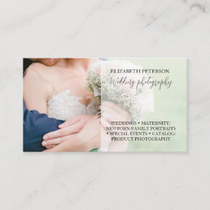 Business card with photo background.