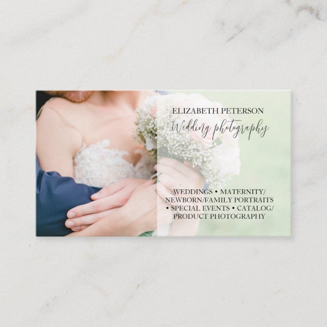 Business card with photo background. (Front)