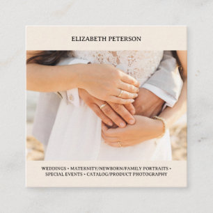 Business card with photo background.