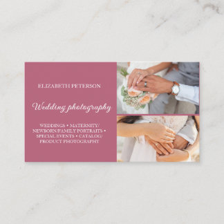 Business card with photo background.