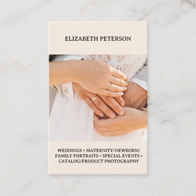 Business card with photo background. (Front)