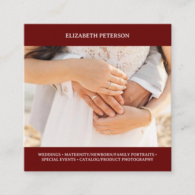 Business card with photo background. (Front)