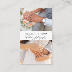 Business card with photo background.