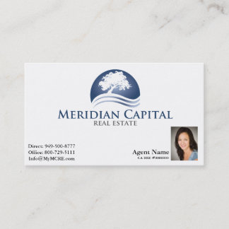 Business Card with Photo on Bottom Right- White