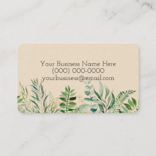 Business Card with Plants, Business Card Leaves