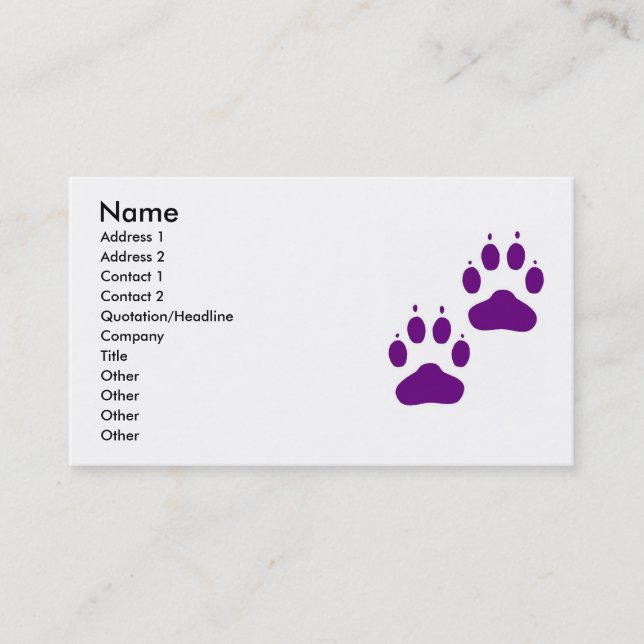 Business Card with Puppy Paws (Front)