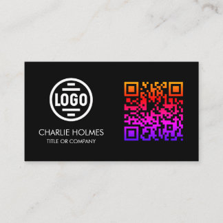 Business Card with QR Code | Black Modern Design
