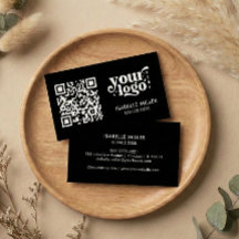 Business Card with QR Code | Modern Black Design
