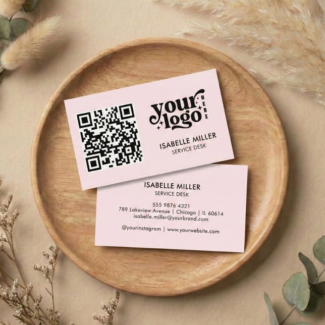 Business Card with QR Code | Modern Pink Design (Business Card with QR Code | Modern Pink Design)