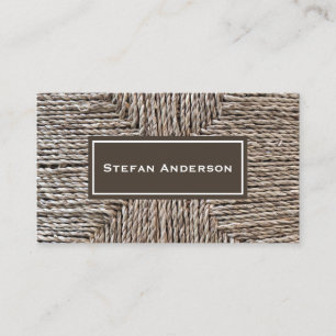 Business card with rattan texture
