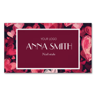 business card with red heart