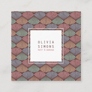  Business Card with retro shells pattern.