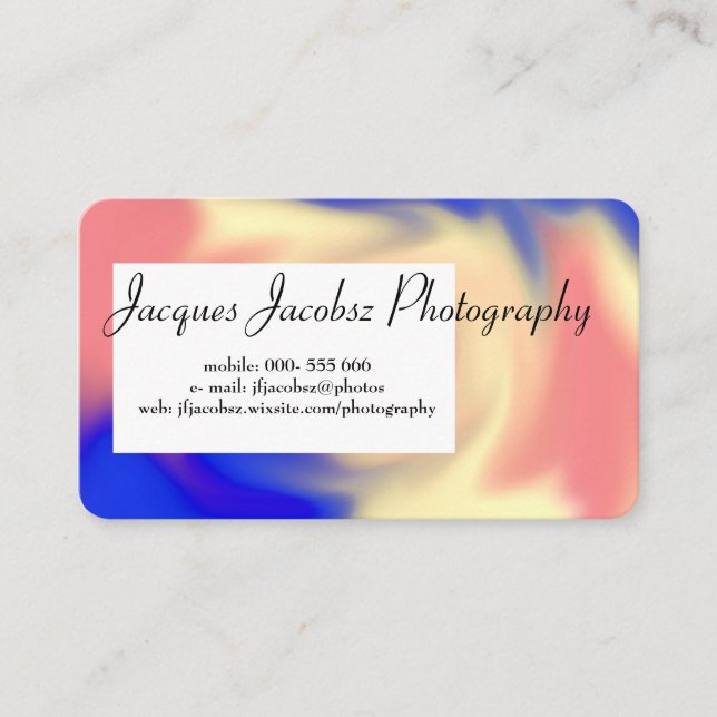 Business Card with Retro Tie Dye Background (Front)