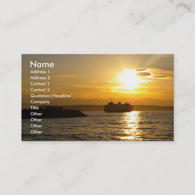 Business card with sunset background (Front)