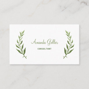 Business card with watercolor plants.