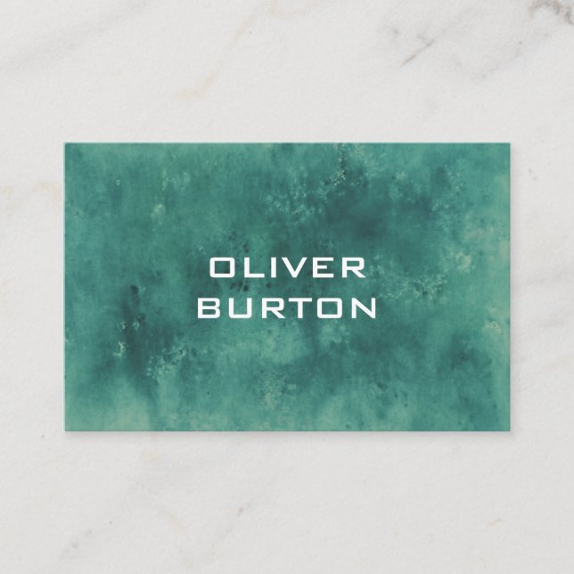Business card with watercolor texture. (Front)