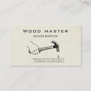 Business card with wood texture.