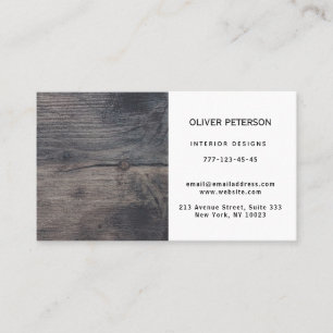 Business card with wood texture.