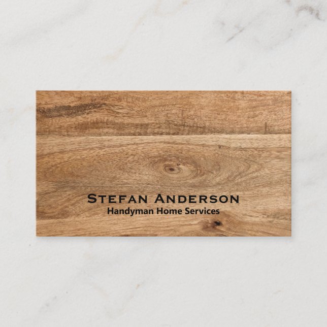 Business card with wooden texture (Front)
