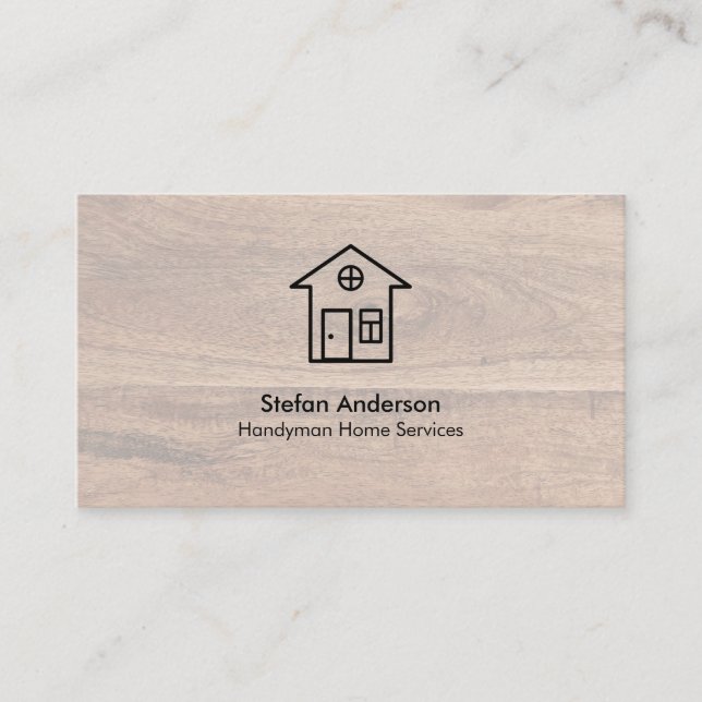 Business card with wooden texture (Front)