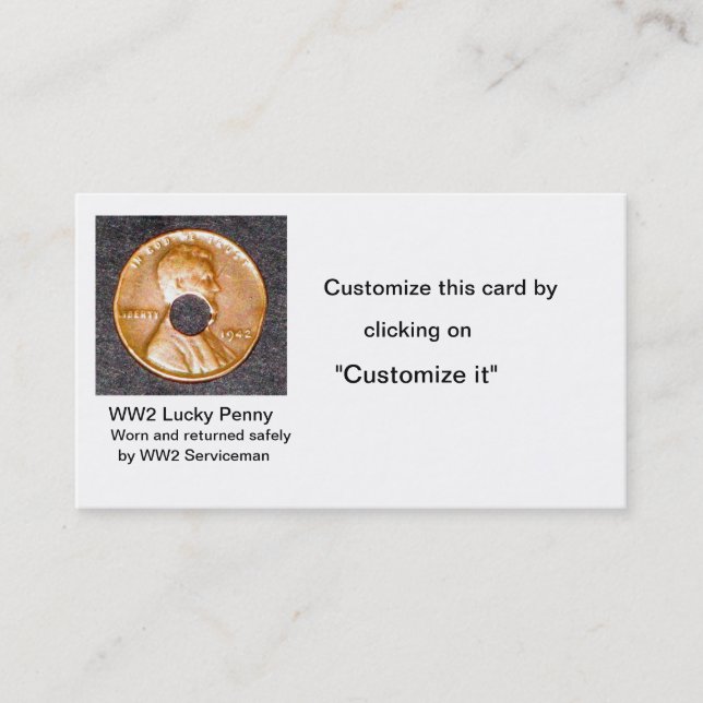 Business card/WW2 Lucky Penny Business Card (Front)
