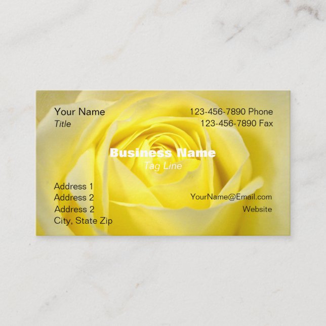 Business Card Yellow Rose - HAMbyWG (Front)