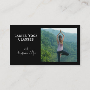 Business Card, Yoga Classes photo customisable Business Card