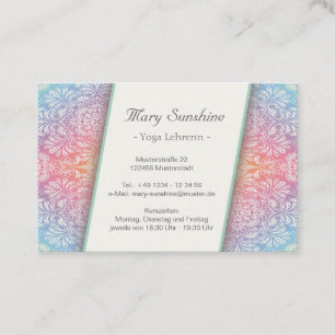 business card yoga, mandala, spiritual, yoga,