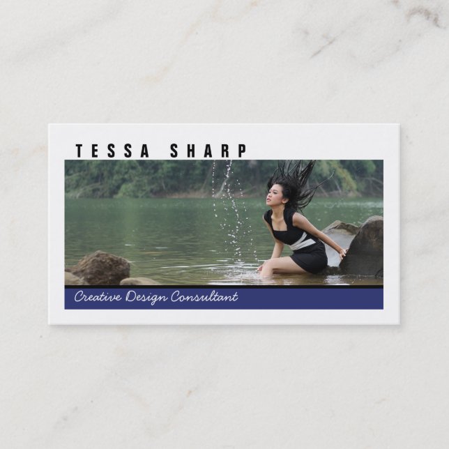 Business Card Your Photo Custom Template Plain (Front)