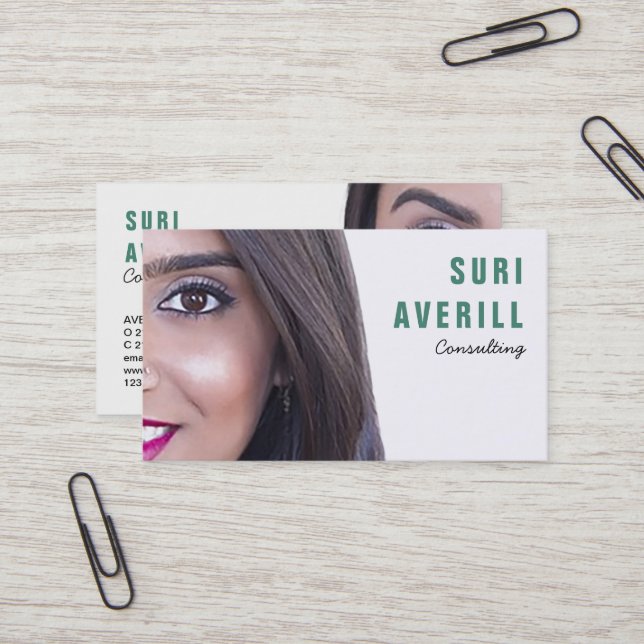 Business Card Your Photo Custom Template Plain (Front/Back In Situ)