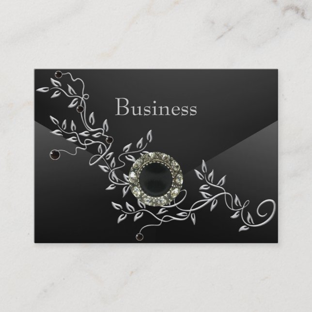 Business Card Zizzago Black Silk Diamond Jewel (Front)