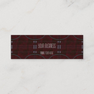 Business Card Zizzago Red Brown Leather Studs