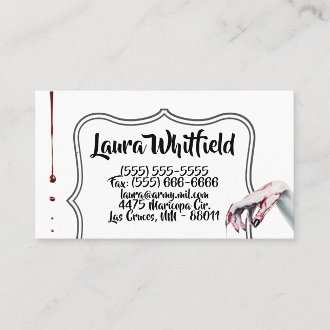 Business Card zombie blood drip vampire Gothic (Front)