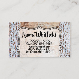 Business CardCountry Barn Wood Lace Trim Edge Card