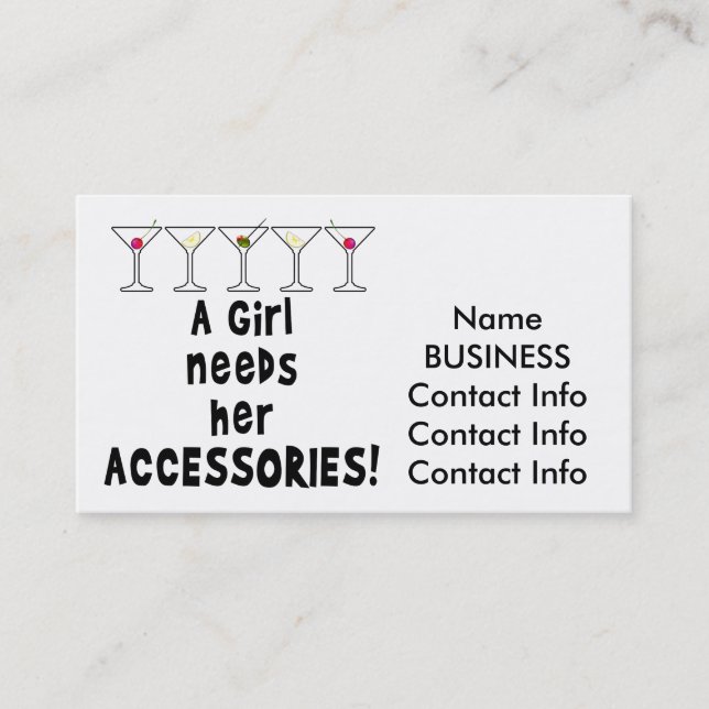 BUSINESS CARDS - A GIRL NEEDS HER ACCESSORIES (Front)